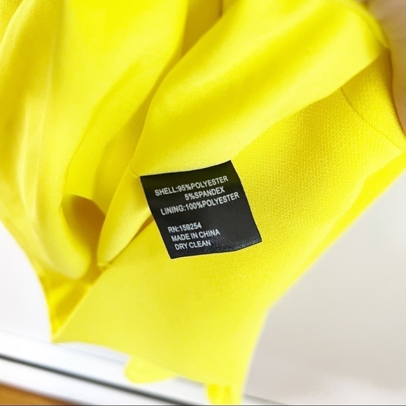 Toccin Yellow Asymmetric Sheath Work Cocktail Dress Size 12 - Picture 6 of 7